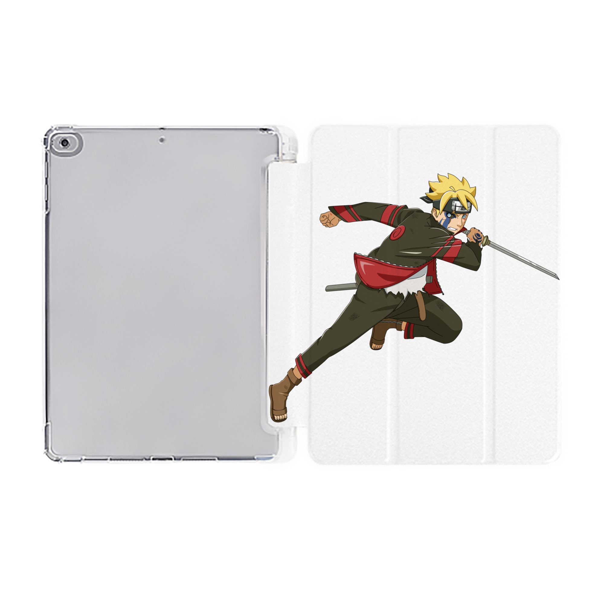 （画像用） NARUTO -ナルト- うずまき ボルト Uzumaki Boruto IPad ケース ペン収納付き 三つ折りスタンド PUレザー×シリコン 対応機種9.5/10.5/10.9インチ